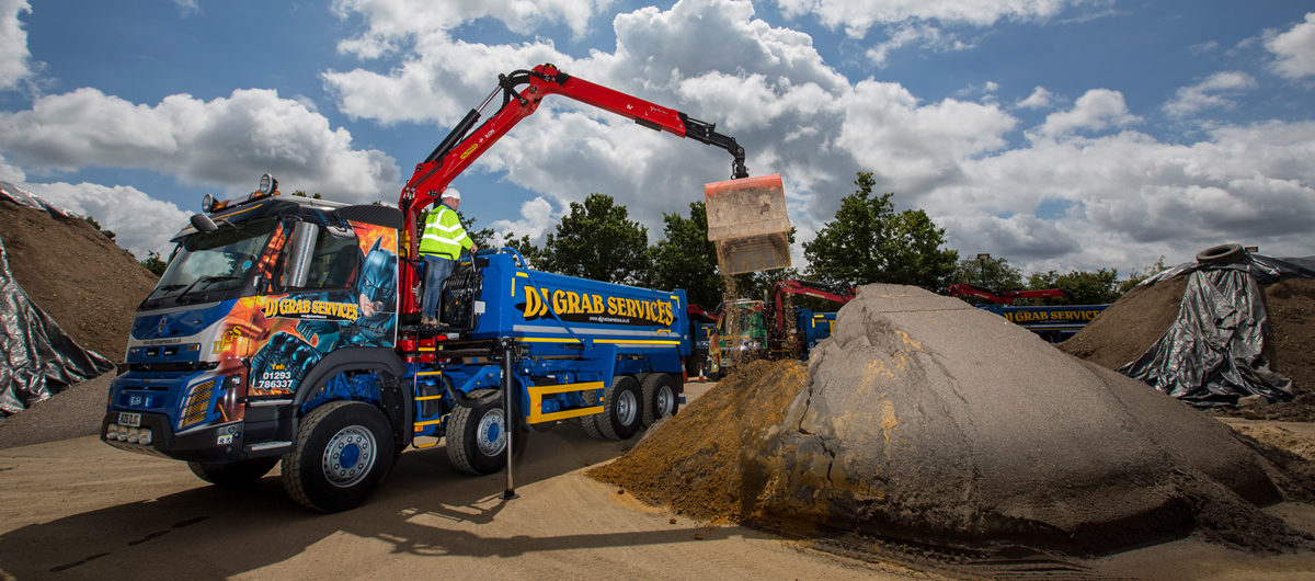 Grab and Tipper lorry hire for Surrey Sussex and London