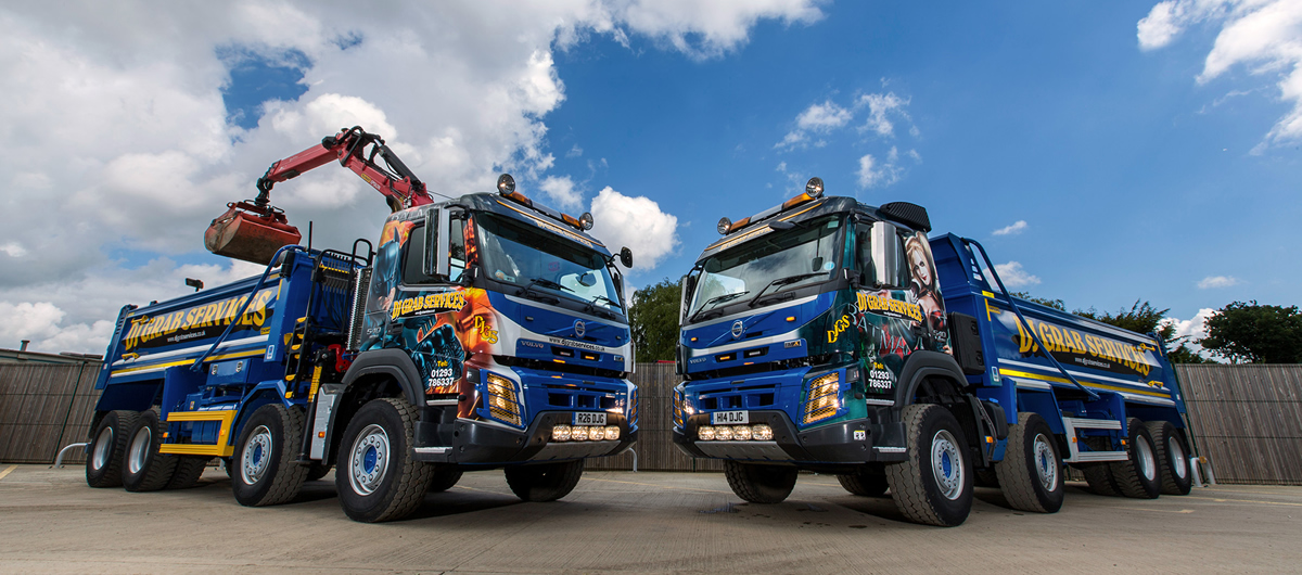 Grab and Tipper lorry hire for Surrey Sussex and London